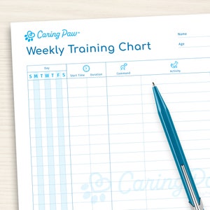 Weekly Dog Training Chart – A better way to train your dog or puppy! - Dog Training Tracker & Planner - PDF | CaringPaw™