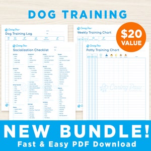 Bundel hondentrainingskaarten - Onze best verkochte kaarten! Goed voor puppy's en oudere honden, afdrukbare PDF's, directe digitale download | CaringPaw™
