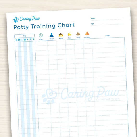 Puppy Potty Training Chart Dog Training Planner PDF Instant Digital Download Caringpaw Etsy