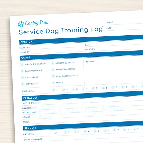 the-original-service-dog-training-log-service-dog-trainers-etsy