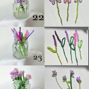 Customizable Beaded flower bouquet keychain/ Purse charm image 13
