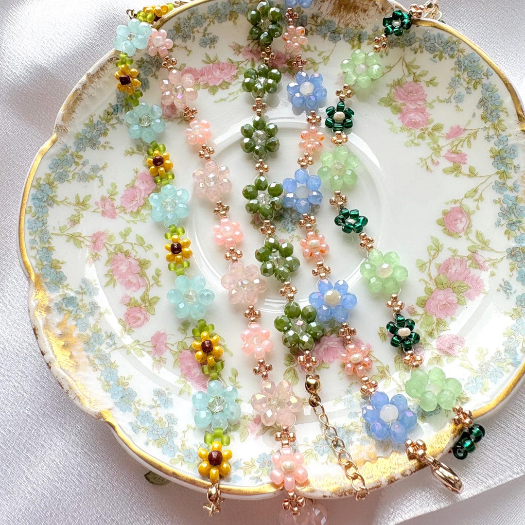 Spring Bead Handbeaded Spring Seed Bead Flower Bracelets - Etsy