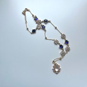 Handmade glass stone princess necklace Bridgerton regency inspired