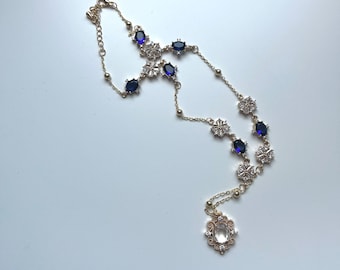 Handmade glass stone princess necklace Bridgerton regency inspired