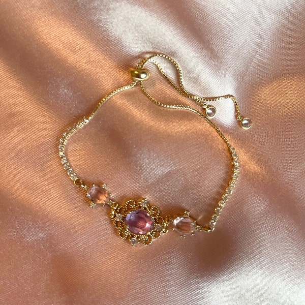 Princess inspired gold plated bracelet Bridgerton jewelry