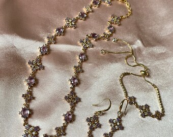 Giselle - Purple exquisite princess regency necklace with set options