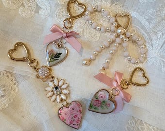 Handmade coquette keychains handpainted