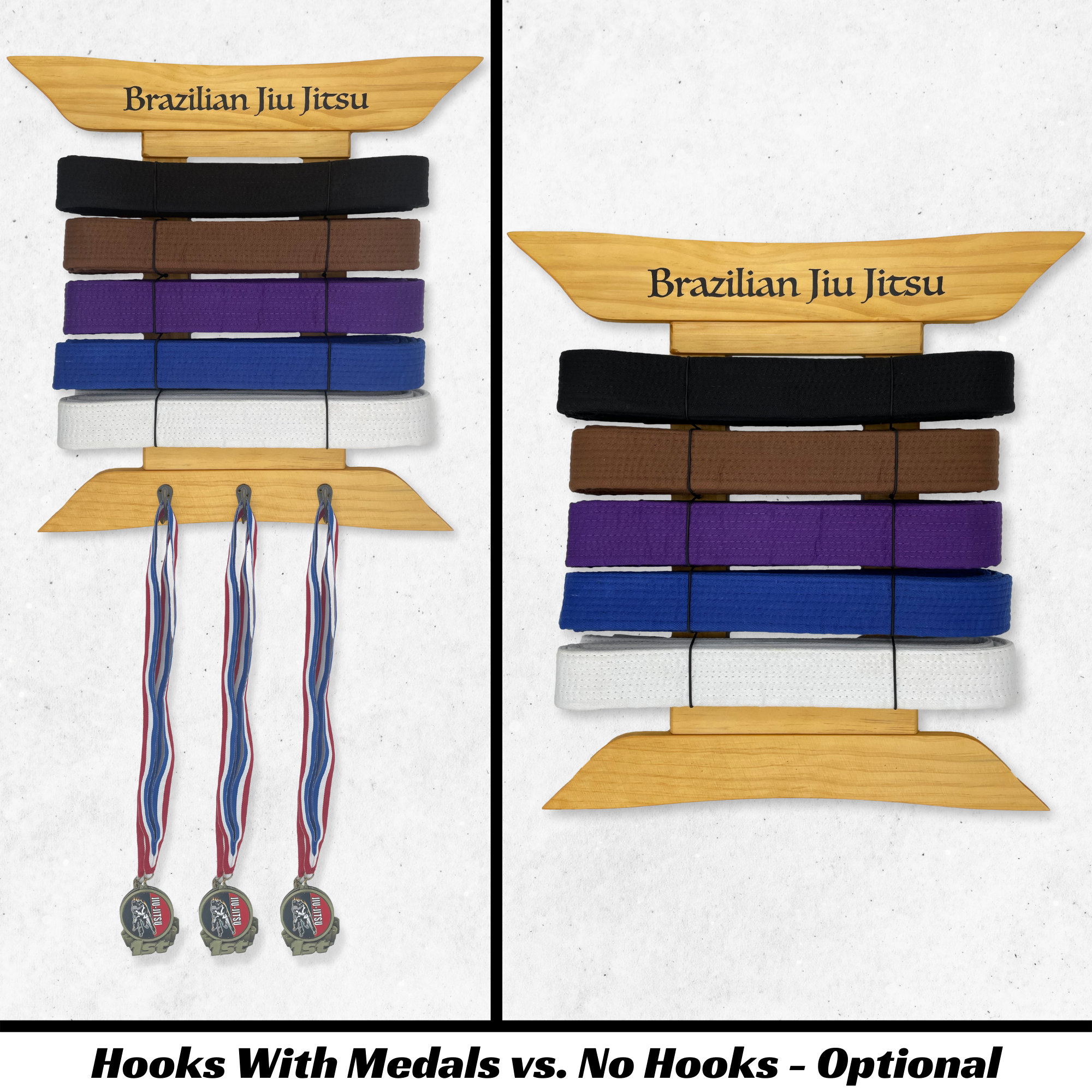 Brazilian Jiu Jitsu Belt Display BJJ 5 Belt Rack & Medals Etsy