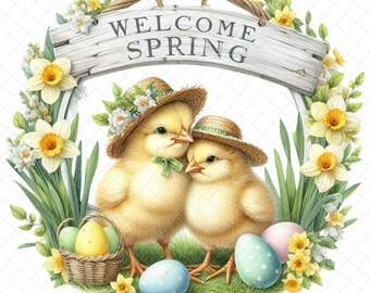 Spring chicks PNG, Sublimation, digital, DTF, spring chick graphic, easter images, waterslide image, Easter chick sublimation, digital