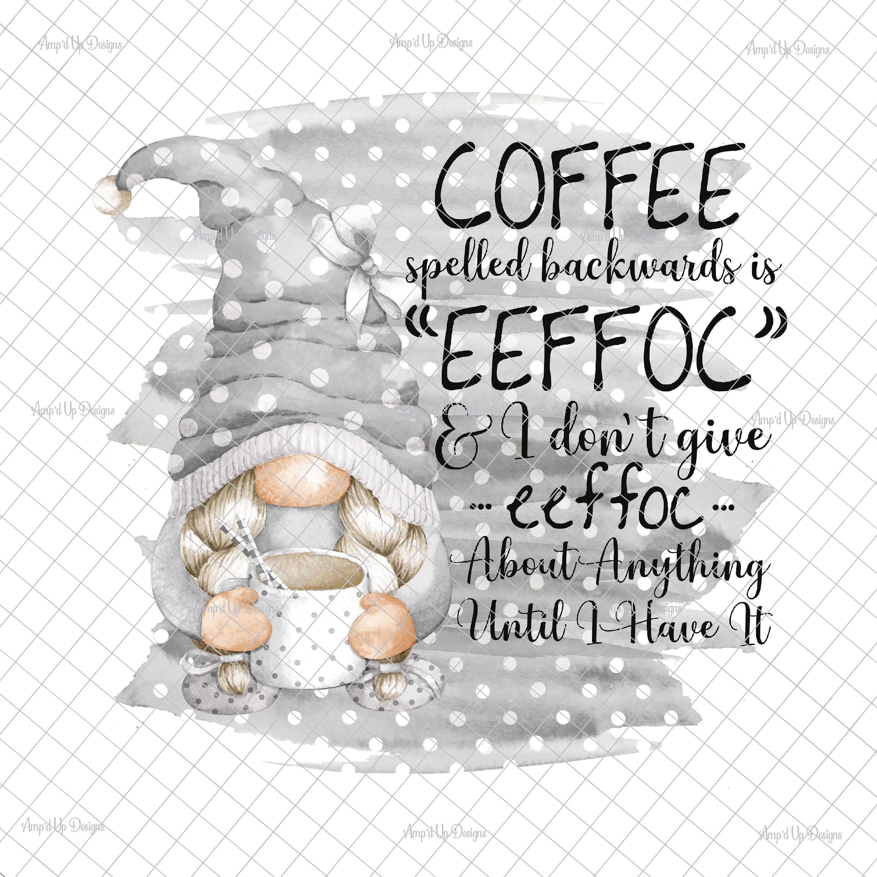 Coffee Gnome PNG Leopard Coffee Decal Sublimation Digital - Etsy