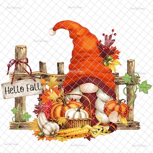 It’s fall y’all Clear Laser printed Waterslide image, gnome decal, autumn images, fall gnomes, tumbler supplies,  waterslide decals