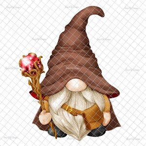 Wizard gnome clear Laser printed Waterslide image, Gnome image, winter gnome, wizard gnome tumblers ,tumbler supplies, waterslide decals