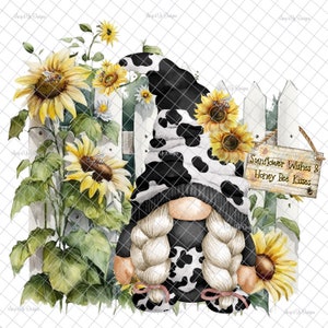 L'ape del miele bacia i desideri del girasole PNG, Gnomo girasole, Sublimazione, Decalcomanie girasole, Grafica PNG, immagini acquascivolo, grafica tumbler