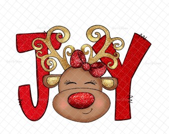 Joy PNG, Reindeer images, Christmas doodle letters, sublimation, joy decal, Reindeer PNG, PNG graphics, waterslide images, tumbler graphics