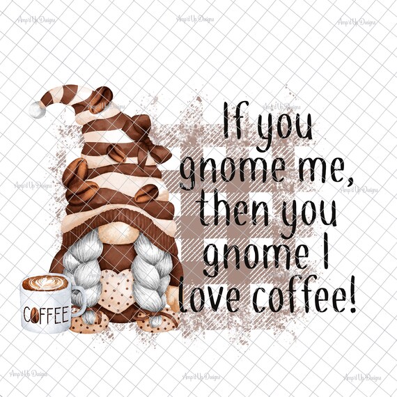 Coffee Gnome PNG Leopard Coffee Decal Sublimation Digital - Etsy
