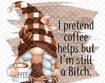 Coffee gnome Clear Laser printed Waterslide, coffee decal  gnome decal, gnome images, gnome tumblers, gnome waterslides, tumbler supplies