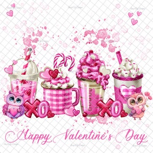 Valentinstag Kaffee PNG, PNG-Grafik, Kaffee, Valentinstag Aufkleber, Xoxo, Sublimation, digitaler Download, Wasserschiebebilder, Tumbler Grafiken,