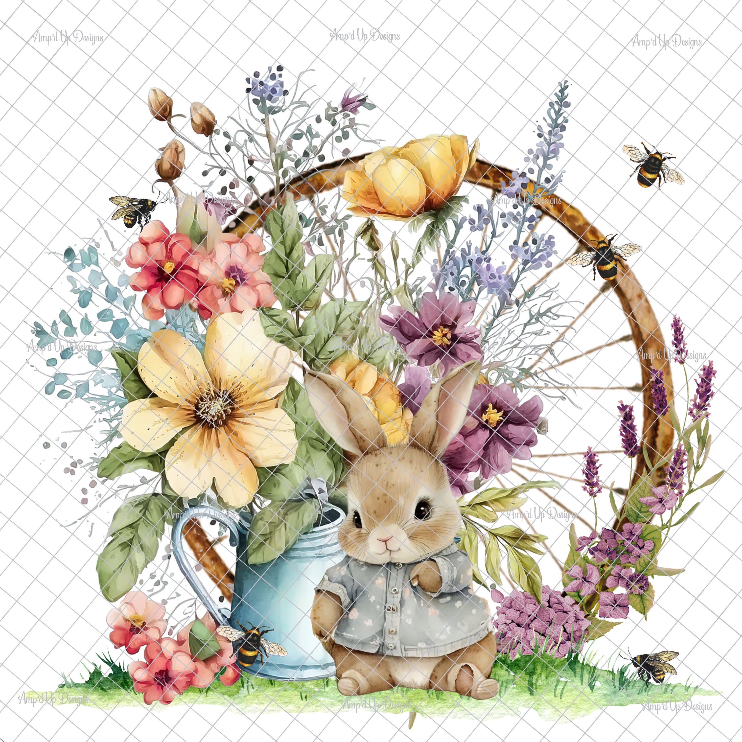 Spring Rabbit PNG, Sublimation, Spring Decal, Spring Images, Spring ...