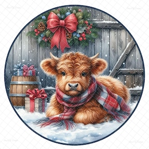 Vache de Noël PNG, téléchargement numérique, accroche-porte, sticker vache, vache des montagnes de Noël, gobelets vache, sublimation, images de toboggan aquatique, gobelets