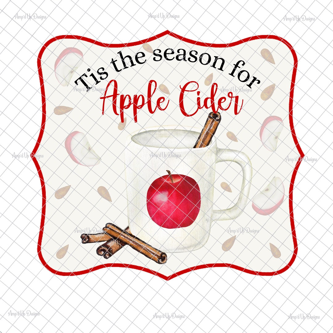 Apple Cider Label PNG Apple Cider Decal Sublimation Apple Etsy