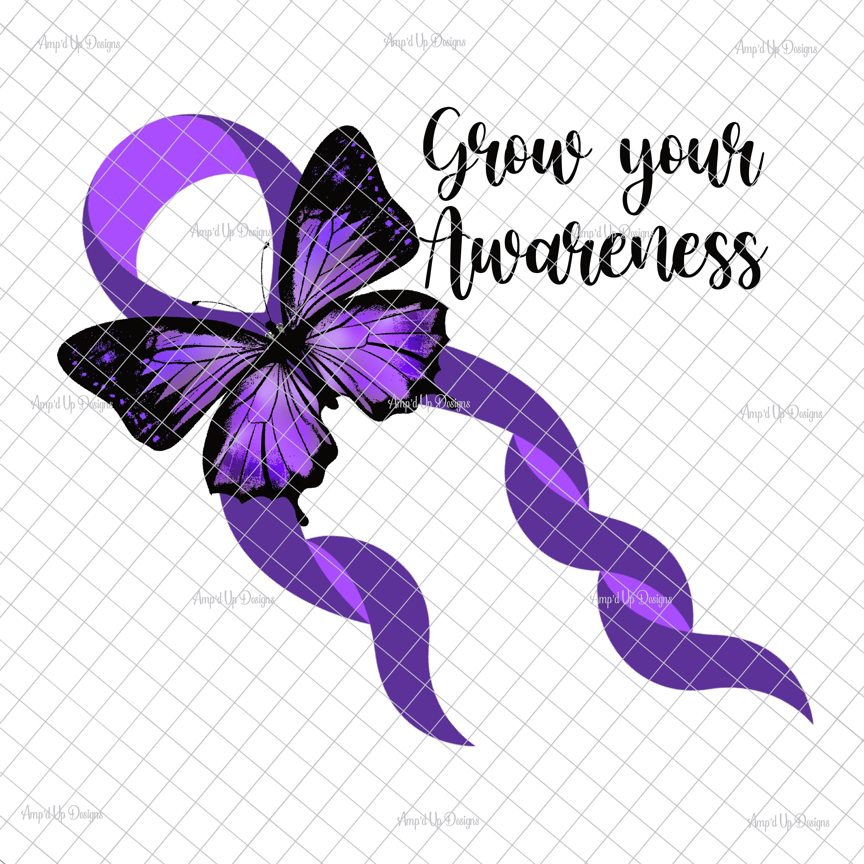 thumbnail image 2 of Lupus Purple Butterflies Decal - 8" Tall Vinyl Window Sticker For Awareness, Car Or Wall - EZSTIK M186 2 of 5