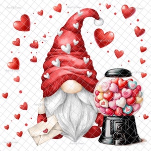 Valentines Gnom PNG, PNG-Grafiken, süßes Gnom, Valentines Aufkleber, Xoxo, Sublimation, digitaler Download, Wasserschiebebilder, Tumbler Grafiken,