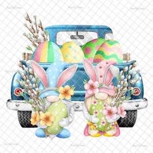 Ostern PNG, Sublimation Download, Ostern Wichtel, Ostern Bilder, Ostern Wichtel TRUCK, PNG Grafiken, Wasserrutsch Bilder, Tumbler Grafiken