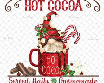 Hot cocoa gnome PNG, PNG graphics, waterslide images, gnome image, Christmas decal, sublimation, download, Christmas gnome, tumbler graphics