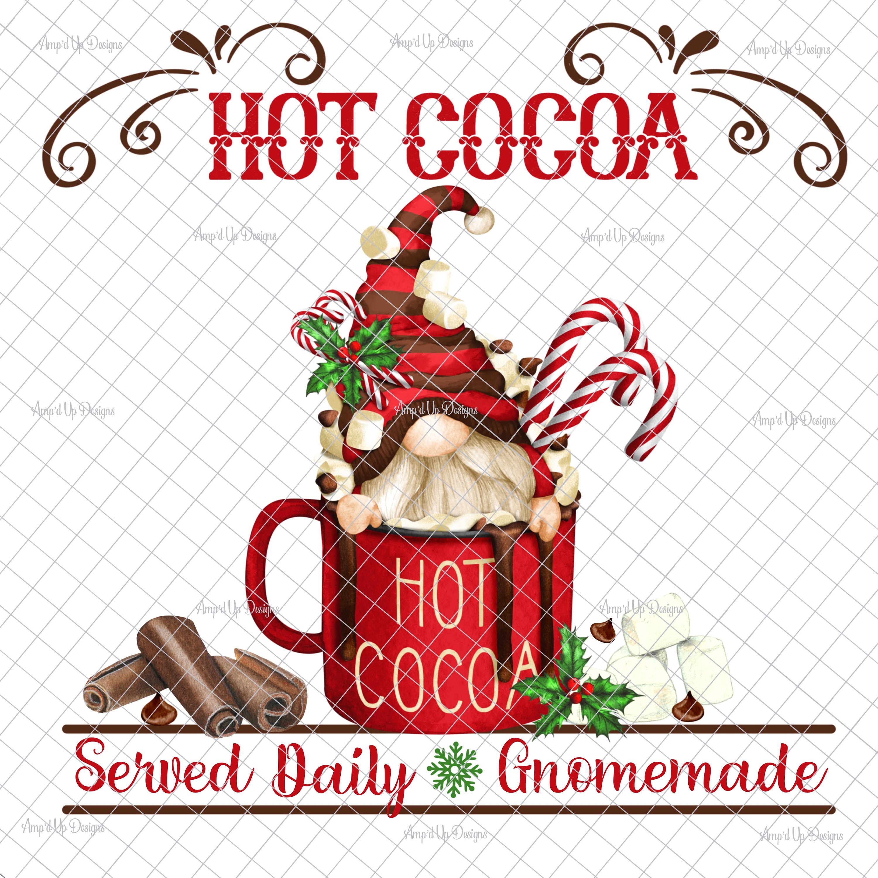 Hot Cocoa Gnome PNG PNG Graphics Waterslide Images Gnome - Etsy