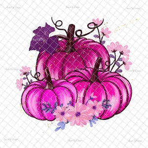 Pink pumpkins  Clear Laser printed Waterslide image, pumpkin tumblers, tumblers, Physical item, tumbler supplies, waterslide decal