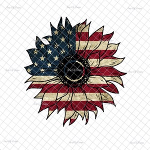 Amerikanische Sonnenblume Flagge PNG, Amerikanische Flagge Aufkleber, Sonnenblumenbilder, Sublimation, PNG Grafiken, Becher, Sublimation, Wasserschiebebilder