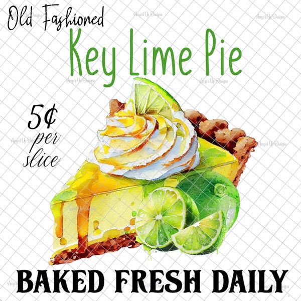 Old fashioned key lime pie PNG, Sublimation, PNG graphics, digital, key lime pie, waterslide images, PNG, sublimation, digital download