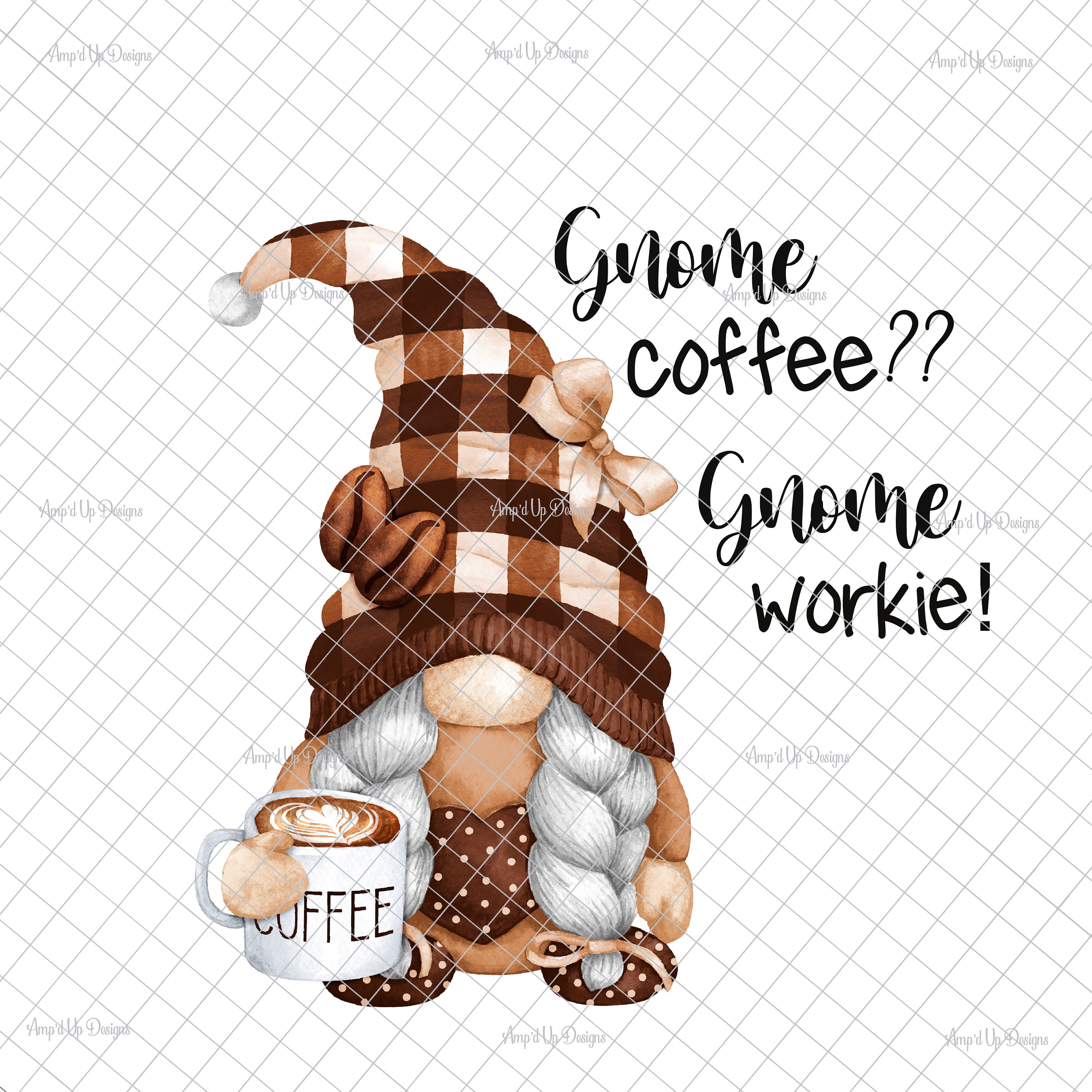 Gnome coffee gnome workie clear laser printed waterslide  etsy Gnome coffee gnome workie clear laser printed waterslide  etsy