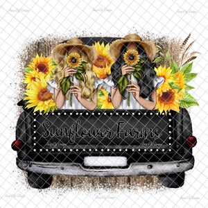 Fermes de tournesol PNG, images de camion tournesol, sticker filles tournesol, sublimation, sticker camion, gobelets, images de toboggan aquatique, graphiques de gobelets