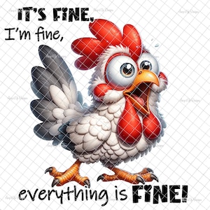 Crazy Chicken PNG, digitaler Download, Chicken Tumbler, lustiger Aufkleber, Sublimation, lustiges Huhn, Crazy Chicken Wasserrutschbilder, Tumbler