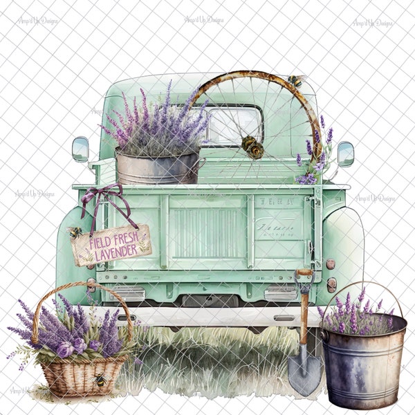Lavender Farms truck PNG, PNG graphics, Sublimation, truck image, truck decal, lavender, lavender decal, waterslide images, tumbler graphics