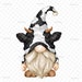 Cow Gnome Clear Laser Printed Waterslide Image, Cow Tumblers, Cow Gnome