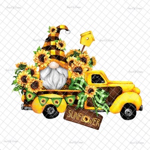 Sunflower gnome Clear Laser printed Waterslide, gnome decal, gnome waterslides, gnome tumbler gnome image, gnome, tumblers, tumbler supplies