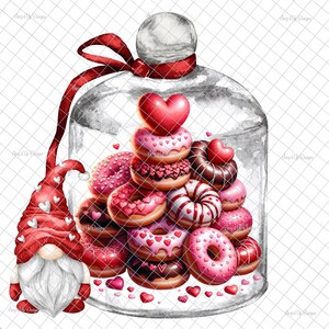 Gnomo di San Valentino PNG, grafica PNG, gnomo carino, decalcomania di San Valentino, xoxo, sublimazione, download digitale, immagini di acquascivoli, grafica tumbler,