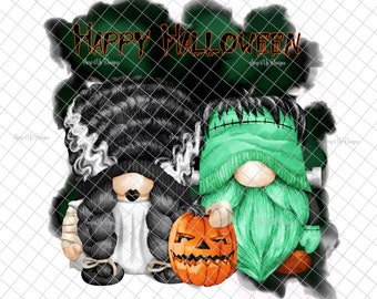 Halloween gnome PNG, Halloween gnome decal, Frankenstein, Halloween decal, sublimation, digital download, waterslide images,tumbler graphics