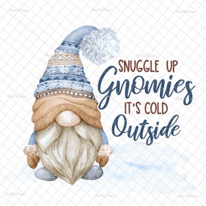 Winter gnome Clear Laser printed Waterslide image, tumbler supplies, waterslide decals, Gnome image, gnome winter gnomes, snuggle up gnomies