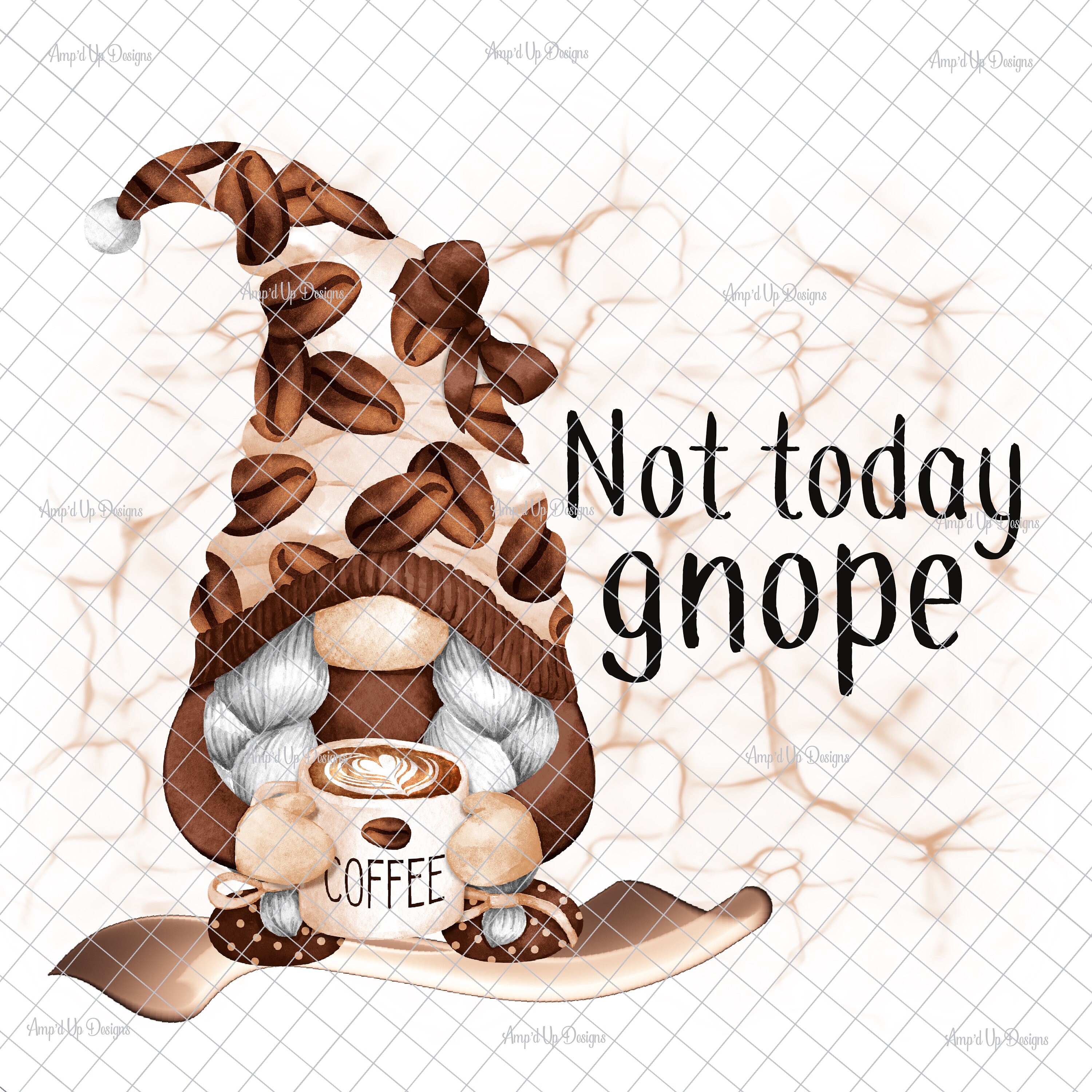 Coffee Gnome PNG Leopard Coffee Decal Sublimation Digital - Etsy Australia