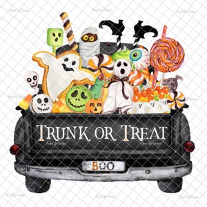 Trunk or treat PNG, Halloween truck decal, candy truck, Halloween decal, sublimation, digital download, waterslide images,tumbler graphics
