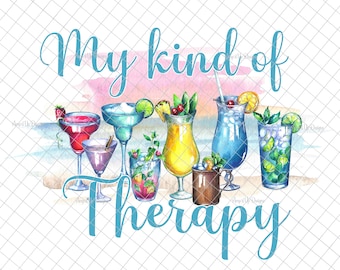 My kind of therapy PNG, PNG graphics, waterslide images, alcohol decal, alcohol  label, alcohol graphics, PNG, sublimation, digital download
