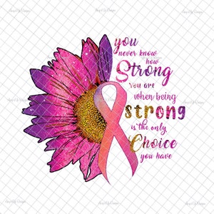 Breast Cancer Awareness, Pink Flowers, strength, Clear Laser printed Waterslide image,Physical item,tumbler supplies, waterslide decals