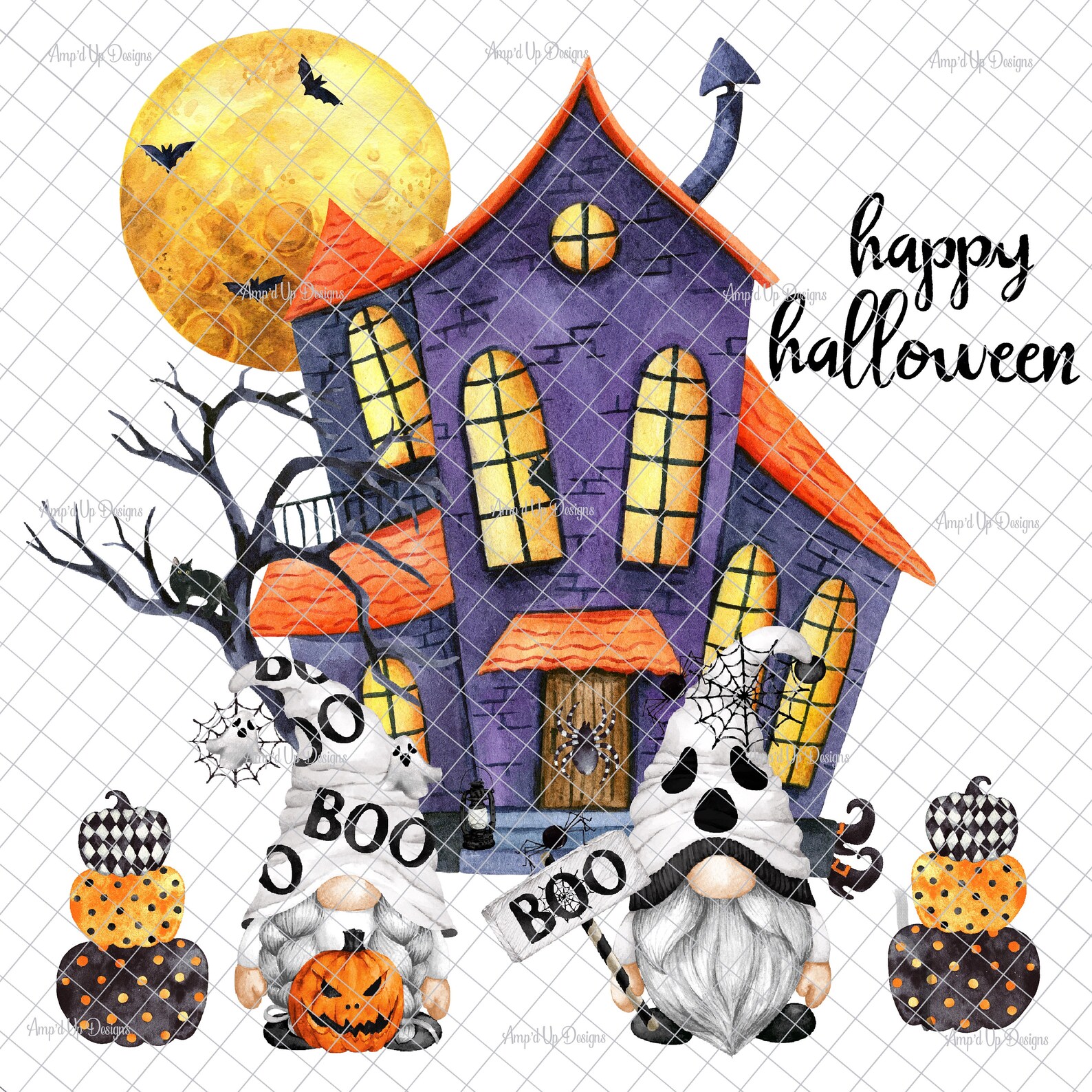 Happy Halloween PNG PNG Graphics Halloween Gnomes Halloween - Etsy