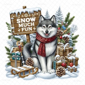 Snow much fun PNG, Christmas PNG, digital download, winter wolf Sublimation, DTF, Christmas, wolf digital, waterslide image, tumbler graphic