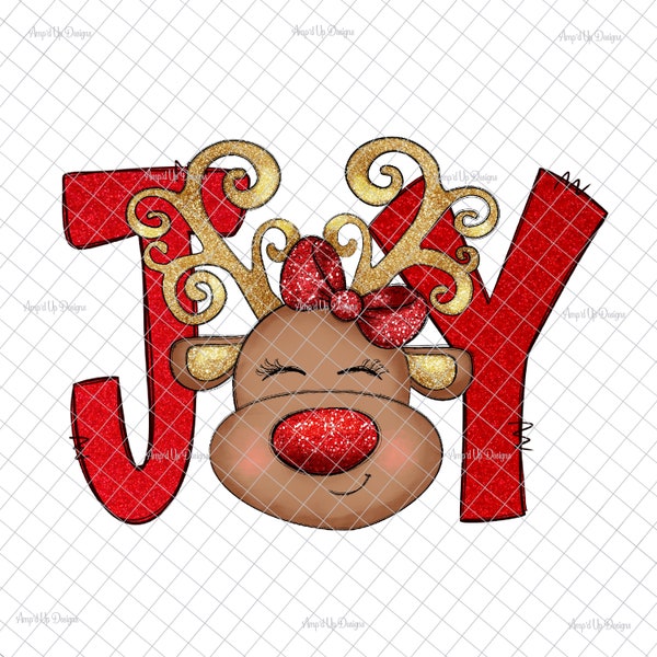 Joy  Clear Laser printed Waterslide image,Reindeer decal, Christmas tumblers, Christmas doodle letters, tumbler supplies, waterslide decals