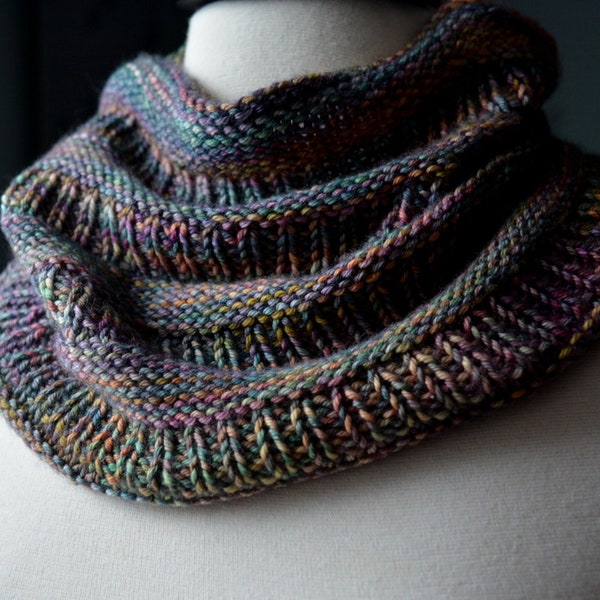 Tapered Spring Tones, Multicolor Merino Wool Neckwarmer Cowl