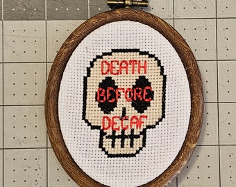 Death Before Decaf Mini Cross-stitch